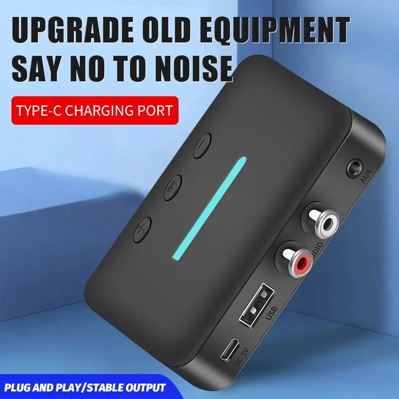 USB Bluetooth 5.3 Audio Receiver Adapter Wireless Stereo Music 3.5mm AUX R/L RCA Support U-Disk Playback For Desktop Speaker Amp by InterCyprus Trading Ltd