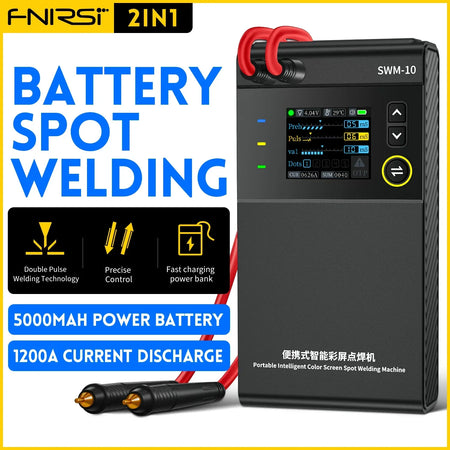 FNIRSI SWM-10 Portable Battery Spot Welder &ndash; Compact 5000mAh DIY Welding Tool