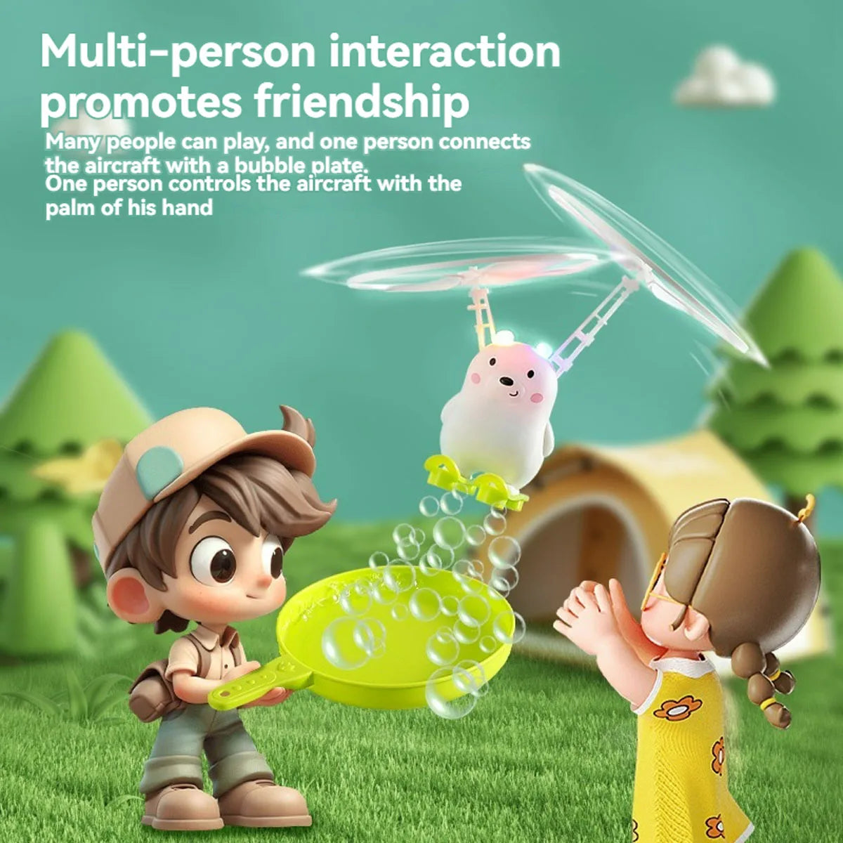 Bubble Blowing Helicopter &ndash; Interactive Outdoor Fun