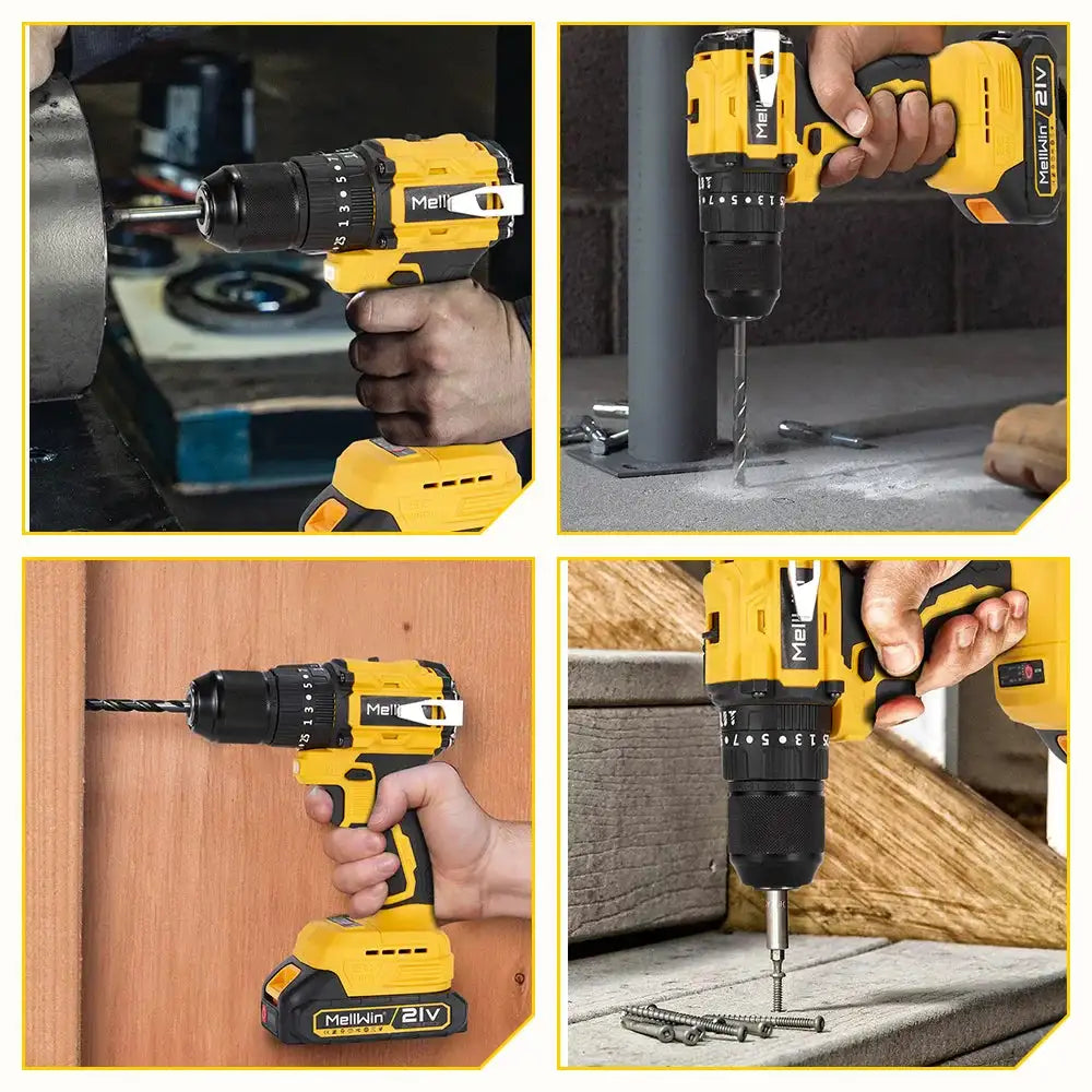 MELLWIN 25+3 Torque Brushless Electric Impact Drill &ndash; 3-Mode