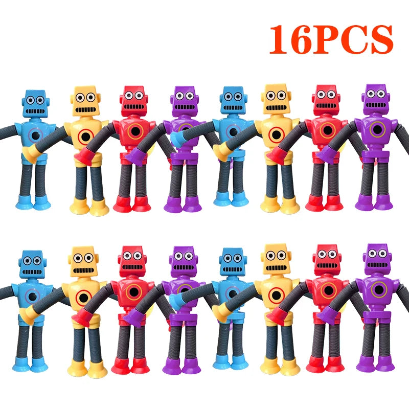 Giraffe Telescopic Suction Cup Robot Toys - Stress Relief Fun for Kids D-16PCS