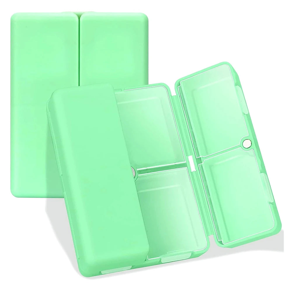 1Pcs Daily Pill Organizer &ndash; Portable Folding Design for Travel Green