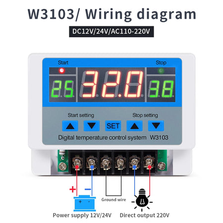 XH-W3103 Digital Temperature Controller &ndash; 220V 5000W LCD