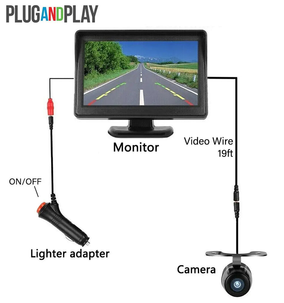 ZUIDID 4.3-дюймовый HD автомобильный задний вид камера LCD монитор с ночным видением