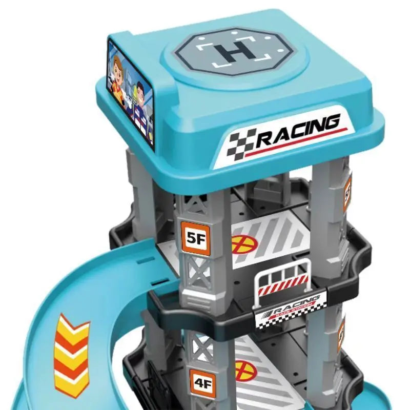 Educational Racing Car Park Toy Set - Gliding Track Puzzle for Kids Ages 3-5