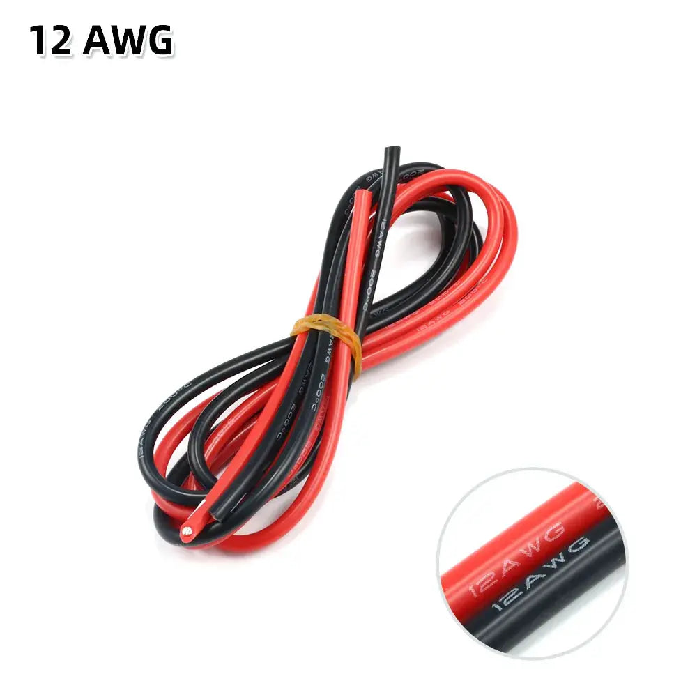 2 Meter Silicon Wire 8 10 12 14 16 18 20 22AWG Heatproof Soft Silicone Silica Gel Wire Cable (1Meter Red+1Meter Black) ) by InterCyprus Trading Ltd