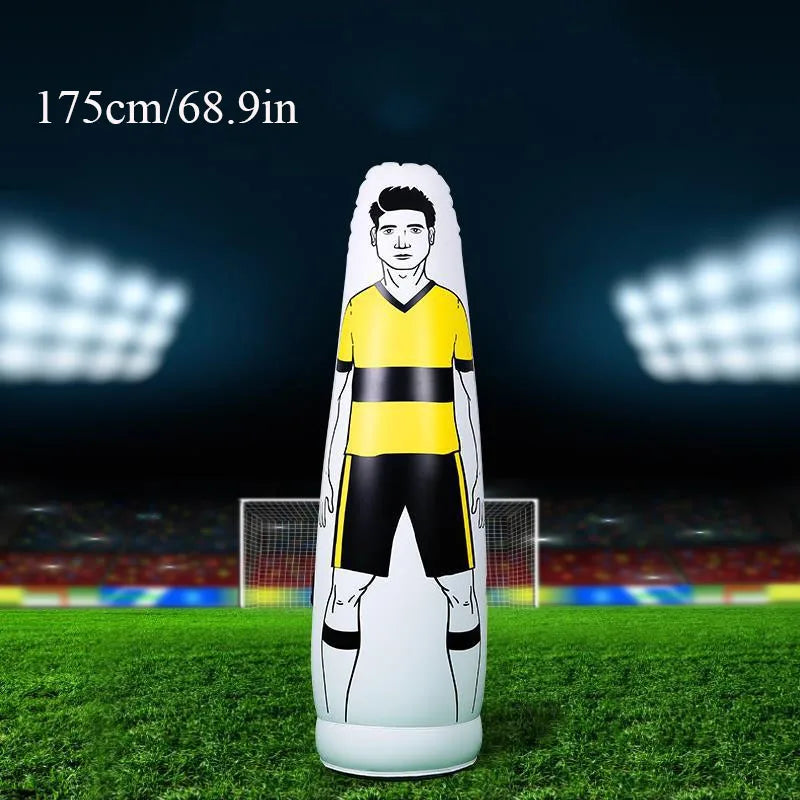 Soccer Inflatable Wall Training Dummy &ndash; Ideal Free Kick Training Aid yellow--1.75m