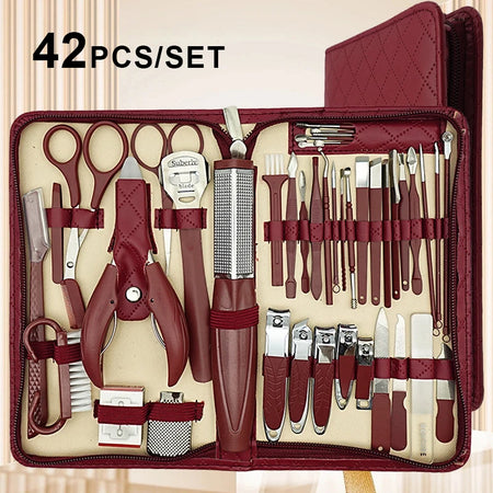 Manicure Stainless Steel 42Pc Travel Kit &ndash; Diamond Zipper