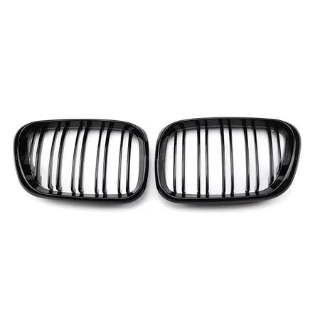 Car Glossy Black Grill Front Kidney Grille for BMW X5 E53 Pre-LCI 1999 2000 2001 2002 2003 Dual Slats Double Line Grills by InterCyprus Trading Ltd