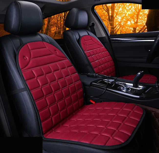 Heated Car Seat Cover - Universal Electric Cushion for Winter 12v red 1pair / CHINA
