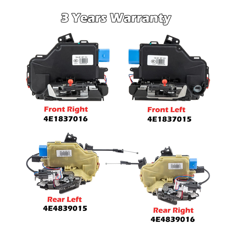Oven lukitusaktuaattori eteen, taakse, vasemmalle ja oikealle Audi A3 8P, A8 D3