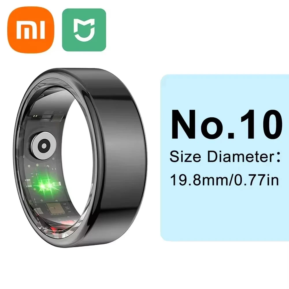 Xiaomi Smart Ring: Advanced Health Monitor with Heart Rate, Sleep Tracking &amp; Gesture Control Black size 10