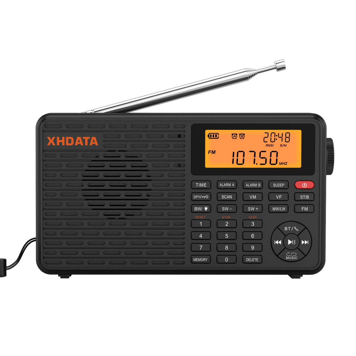 XHDATA D-109 Portable Bluetooth Radio with AM/FM/SW/LW D-109