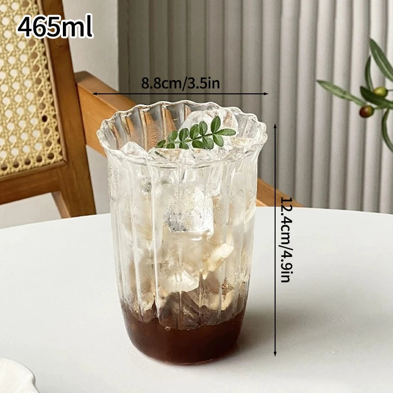 Heat Resistant Glass Mug - Aesthetic Handle Tea Cup 465ml s2 / AS SHOW
