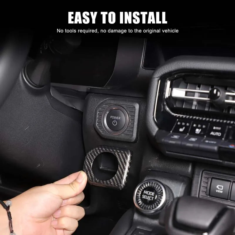 Крышка кнопки запуска из настоящего углеродного волокна для Toyota Prado LC250