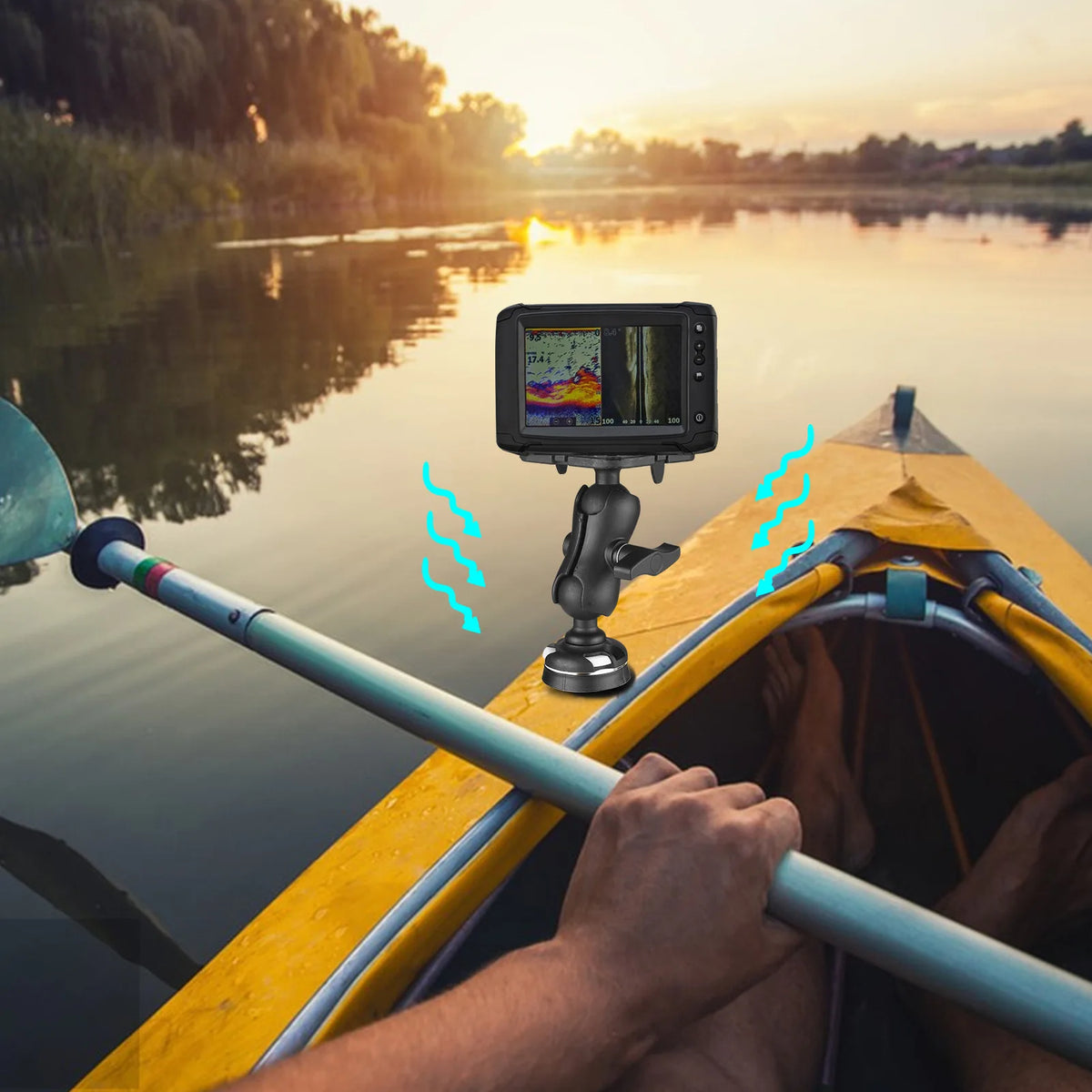 Weather Resistant 360&deg; Rotating Fish Finder Holder - Universal Mount for Boats &amp; Kayaks