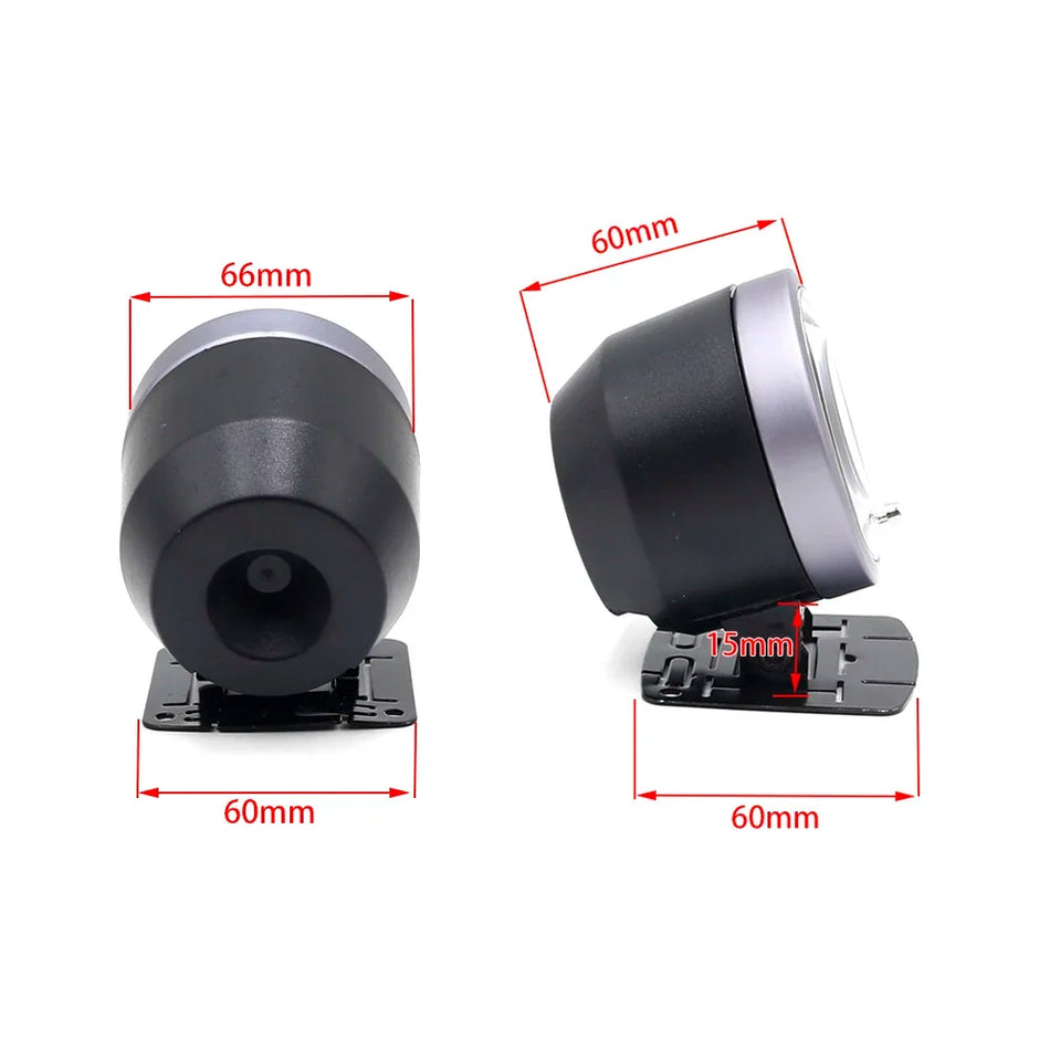 60mm Tachometras 0-10000 RPM Matuoklis Automobiliams, Juodas Veidas su Balta Gintaro Apšvietimu