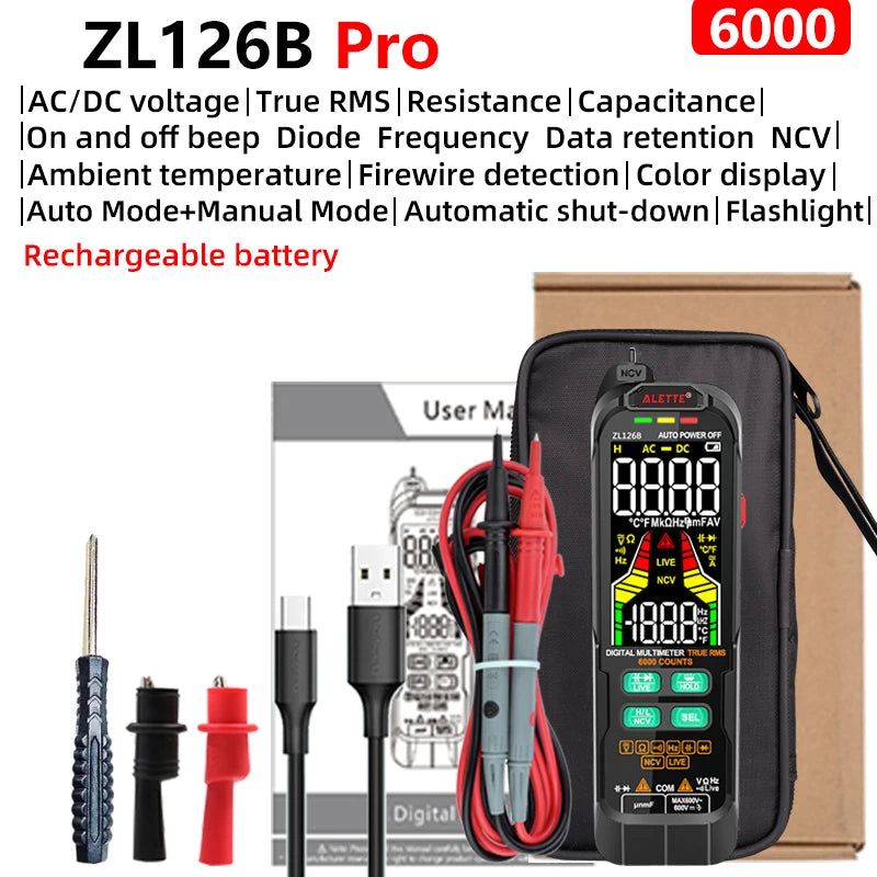 ZL128B True RMS Smart Pen Multimeter &ndash; Non-Contact Voltage Tester with Multi-Function Testing ZL126B charging PRO / CHINA