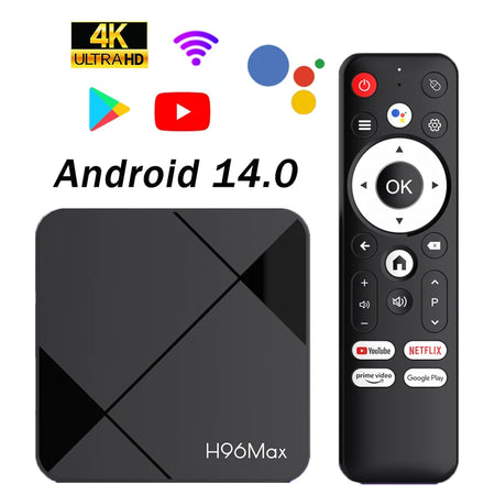 H96 MAX Android TV Box 4K RK3518 &ndash; Google Assistant YouTube