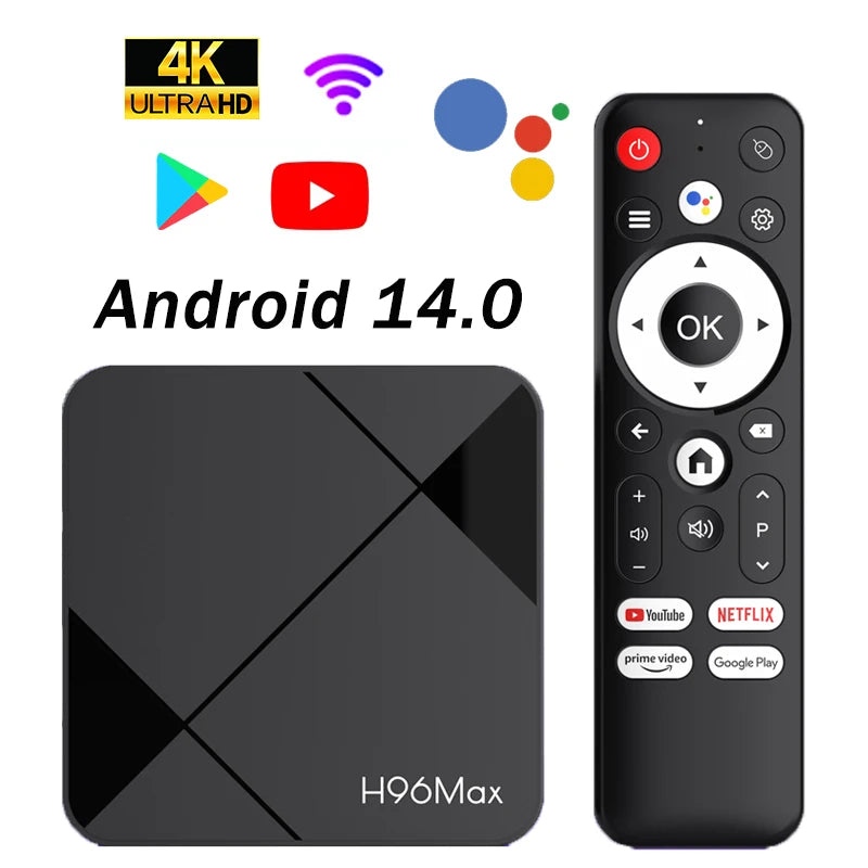 H96 MAX Android TV Box 4K RK3518 &ndash; Google Assistant YouTube