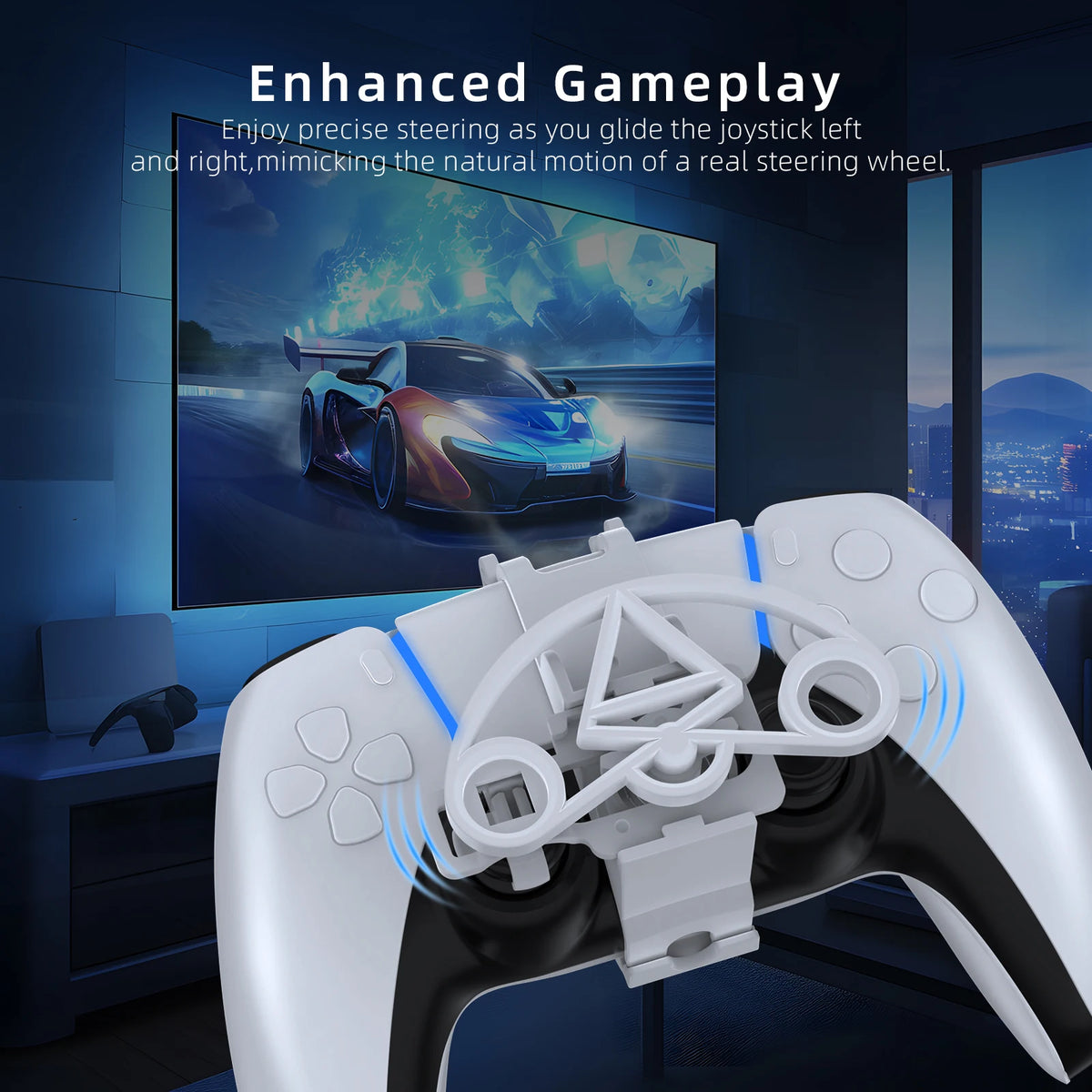 PS5 Wireless Controller Mini Steering Wheel &ndash; Compact Racing Precision