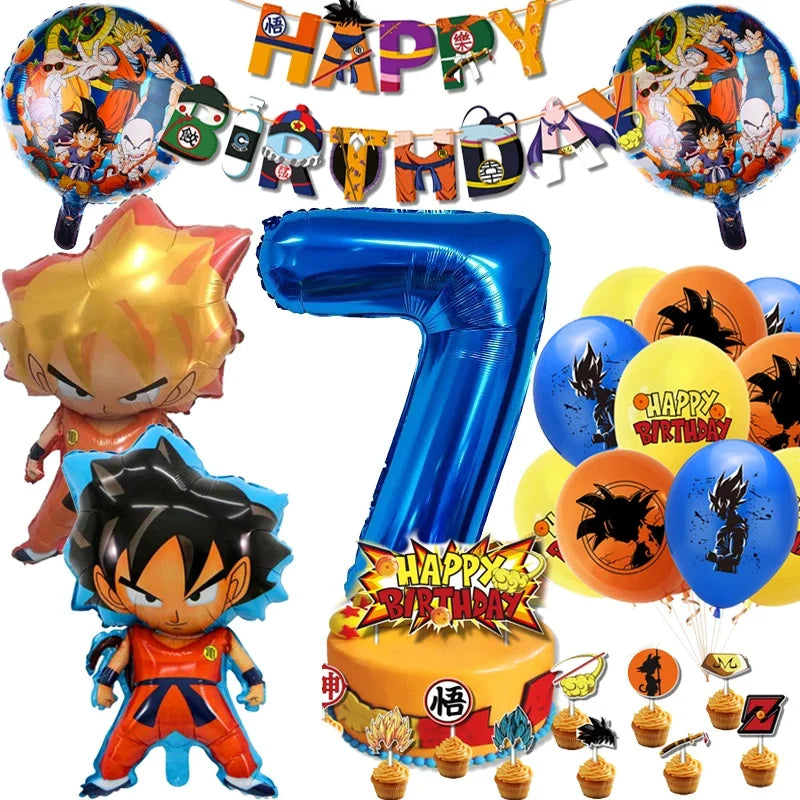 Party Supplies - Goku Theme Birthday Decorations &amp; Gifts Set-46pcs-7 / CHINA