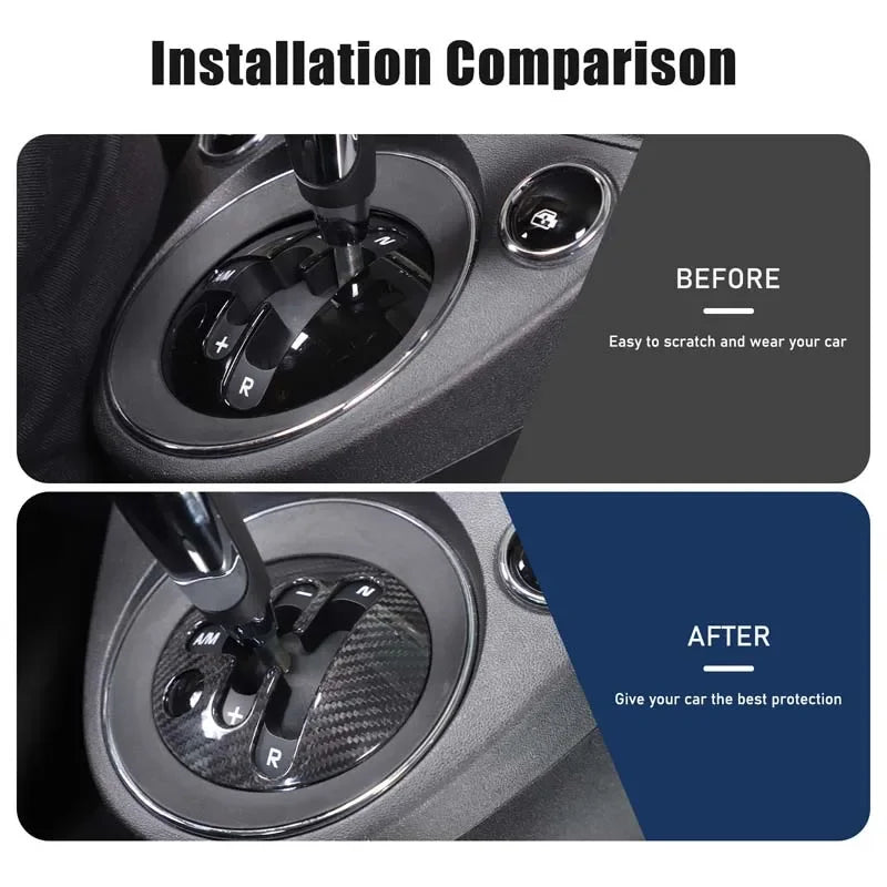 Prawdziwa włókno węglowe osłona podstawy centralnej dźwigni biegów Fiat 500 od 2016 roku