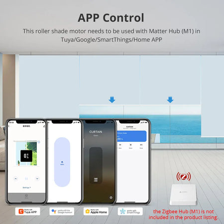 Zemismart Zigbee Smart Roller Shade Motor with Built-in Battery for Voice Control