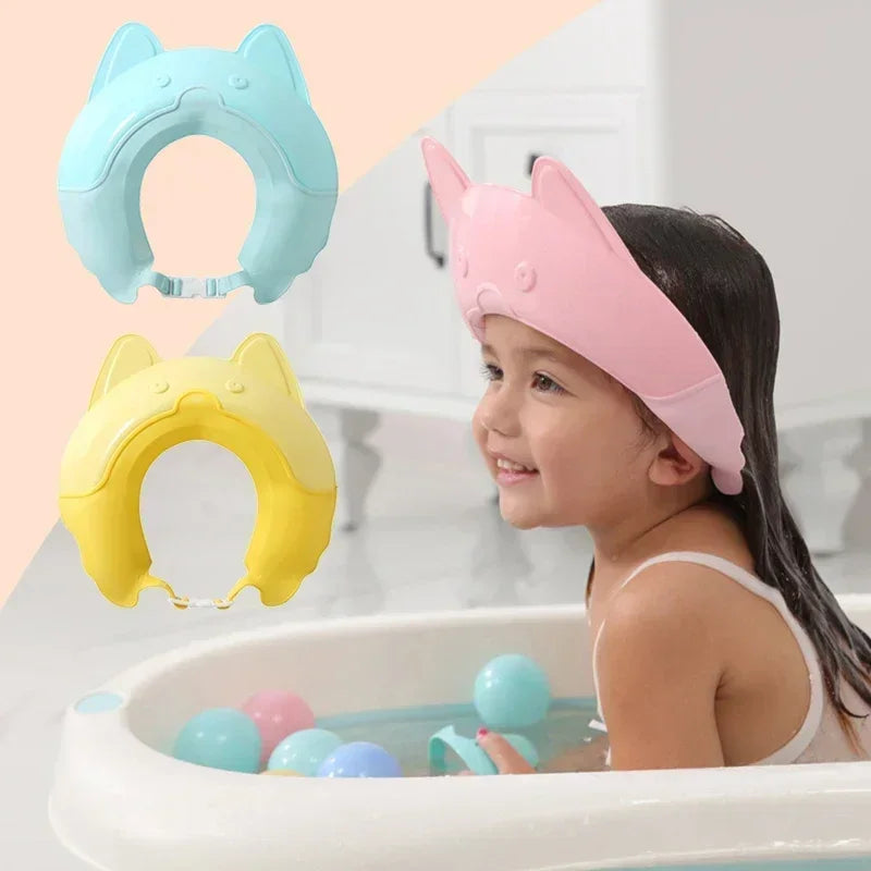 Baby Shampoo Cap Adjustable Childrens Shower Hat Waterproof Kids Bath Visor Cute Infant Wash Hair Shield  for Eye Protection