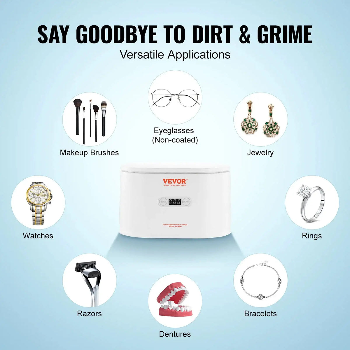 650ml Ultrasonic Cleaner Mini Portable for Glasses Cleaning