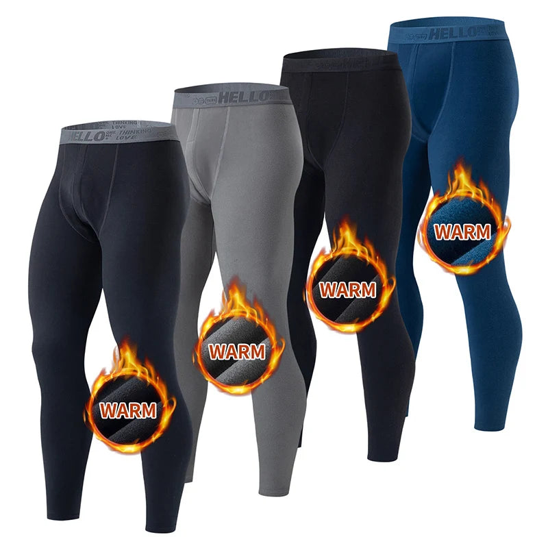 Men's Warm Winter Pants, Slim Fit, Solid Color Polyester Trousers, Comfortable Everyday Wear, Plus Size 5XL