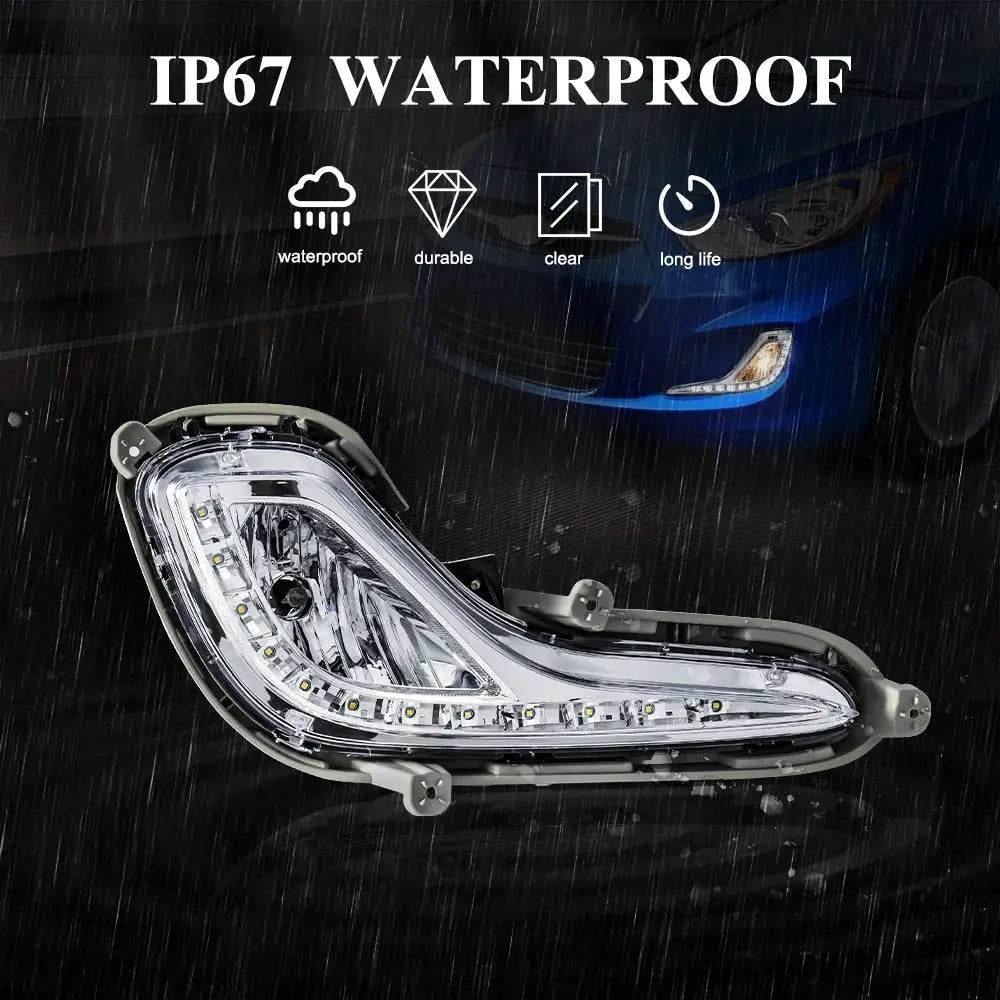 For Hyundai Accent 2012 2013 2014 2015 2016 2017 DRL LED Daytime Running Light Fog Lamp Car Auto Headlight Waterproof Daylights by InterCyprus Trading Ltd