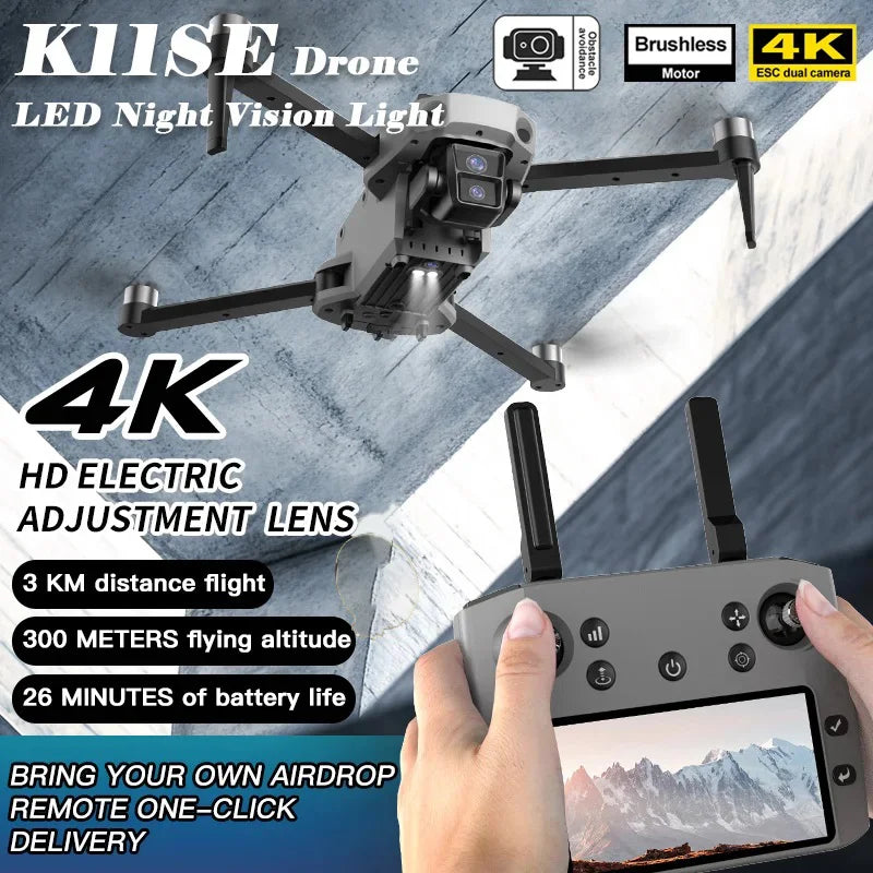 K11 Tubro Professional GPS Drone - 8K Dual Camera 3-Axis PTZ