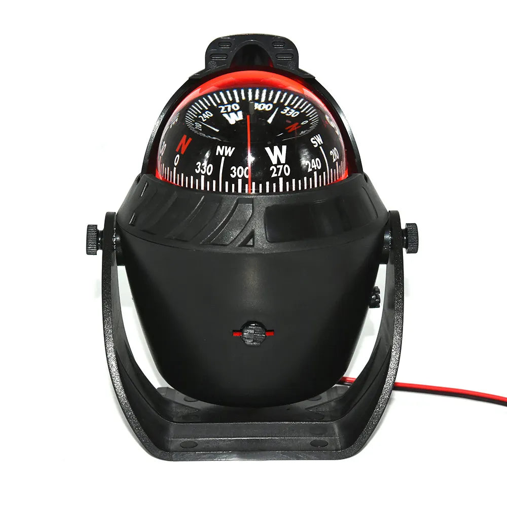 Waterproof IP67 Sea Pivoting Marine Compass &ndash; LED Light black