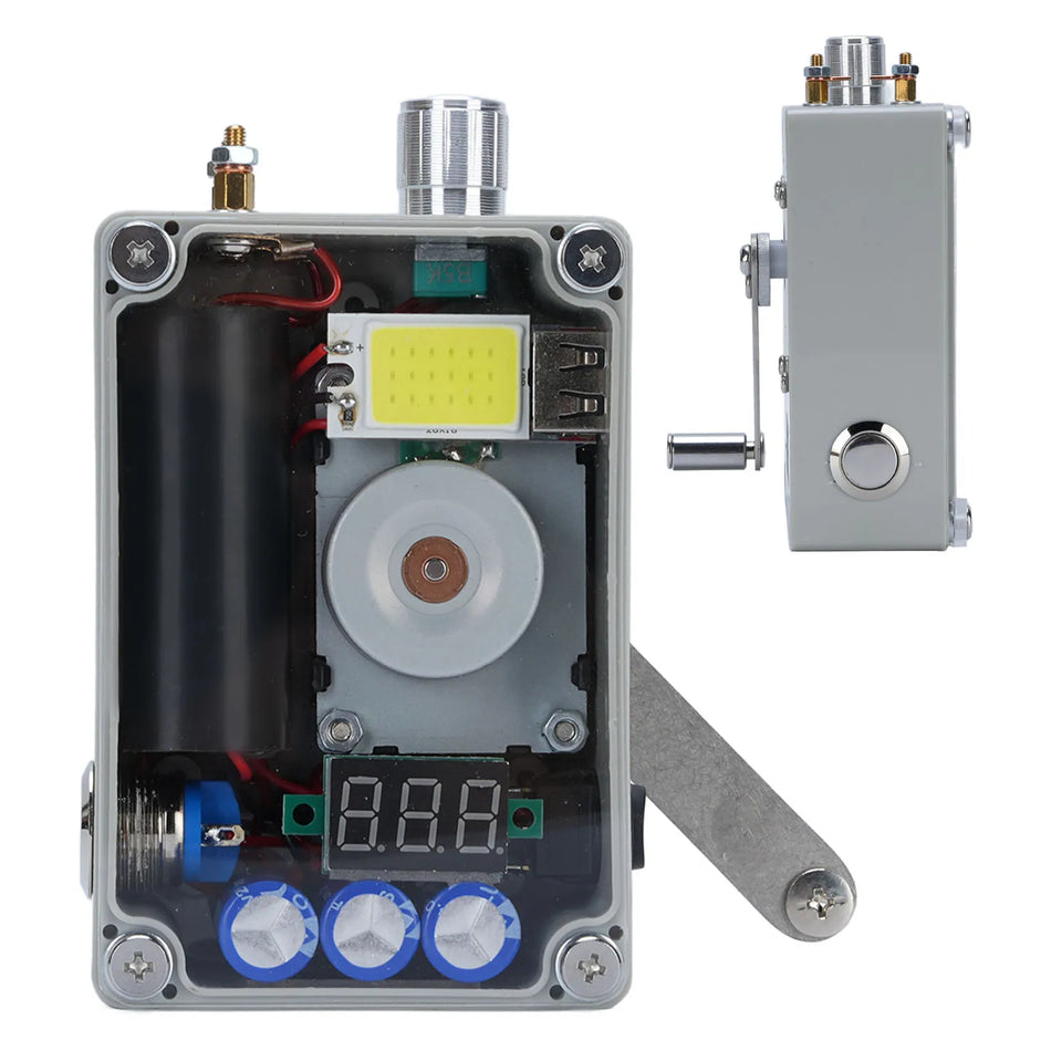 Portable Hand Crank Generator Emergency Power Bank COB Light