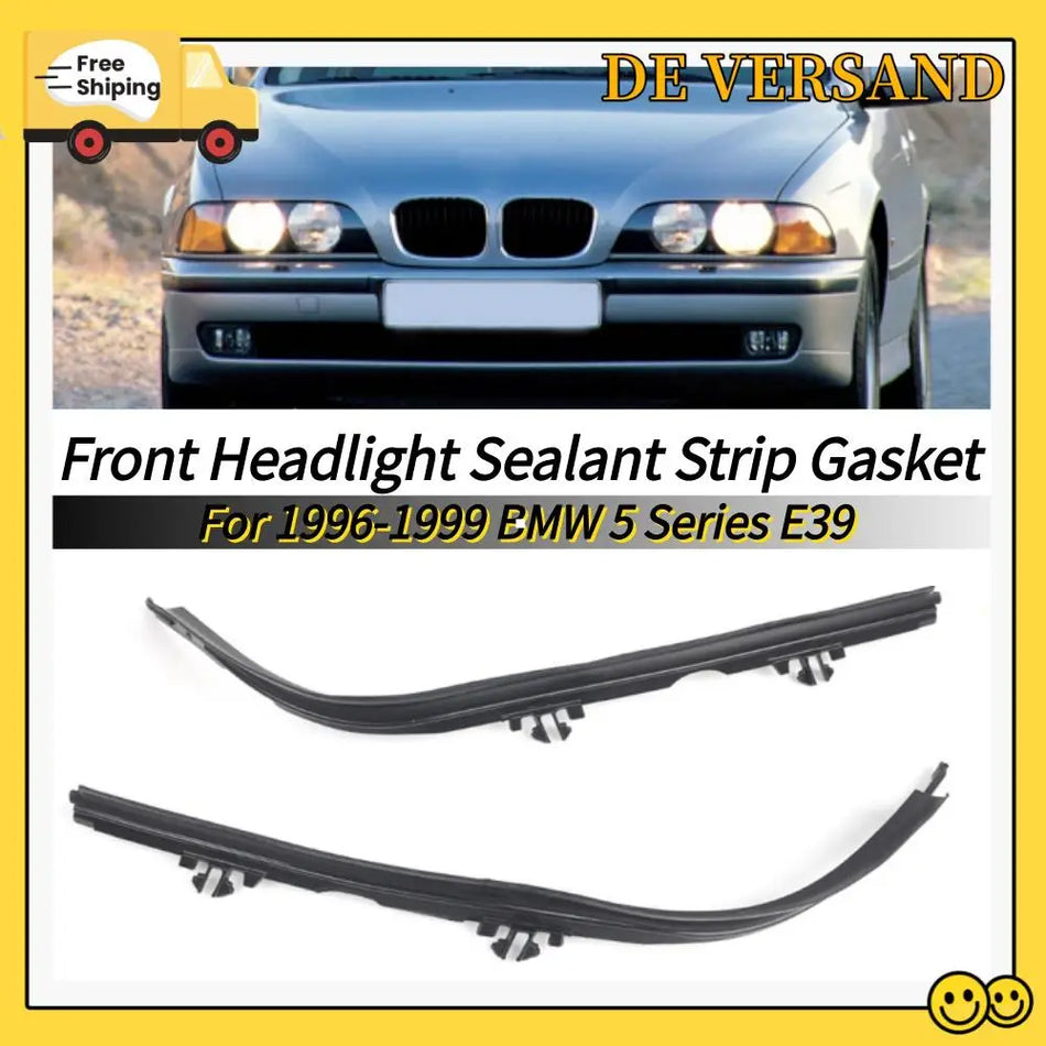 Headlight Seal Gasket Rubber for BMW 5 Series E39 1996-1999 Black Weatherproof Headlamp Seal