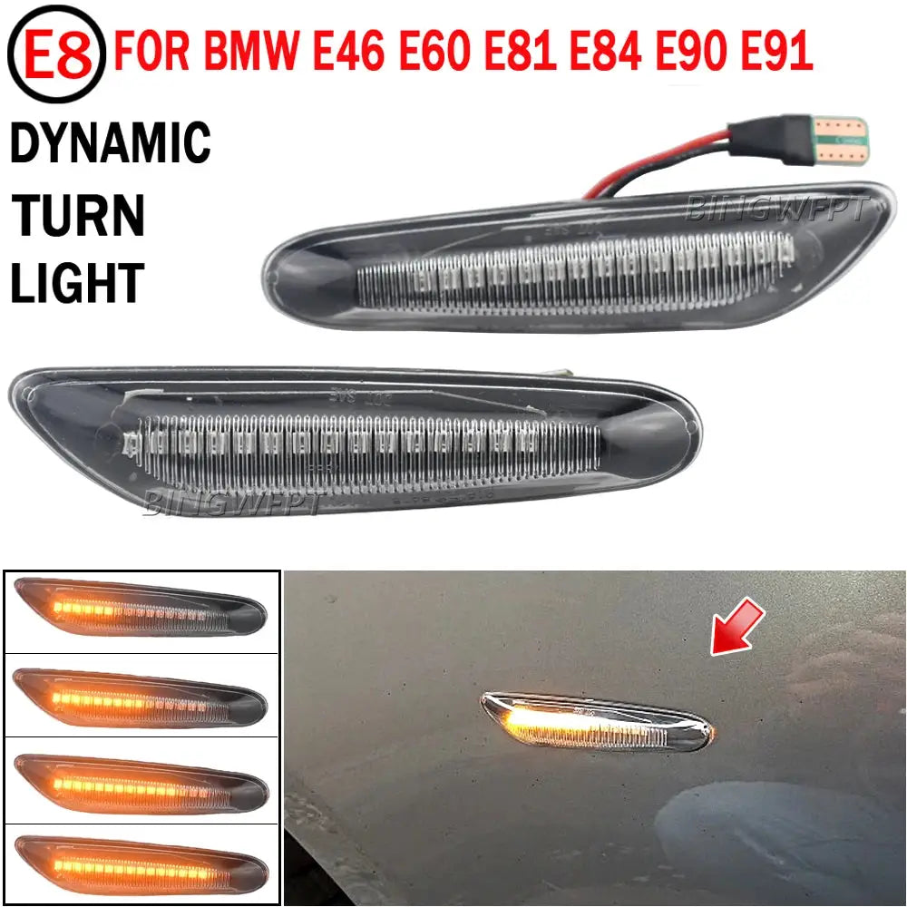 LED Turn Signal Side Marker Light Dynamic Flasher Blinker For BMW E46 E60 E61 E90 E91 E81 E87 E82 E88 E83 E84 E92 E93 X3 X1 by InterCyprus Trading Ltd