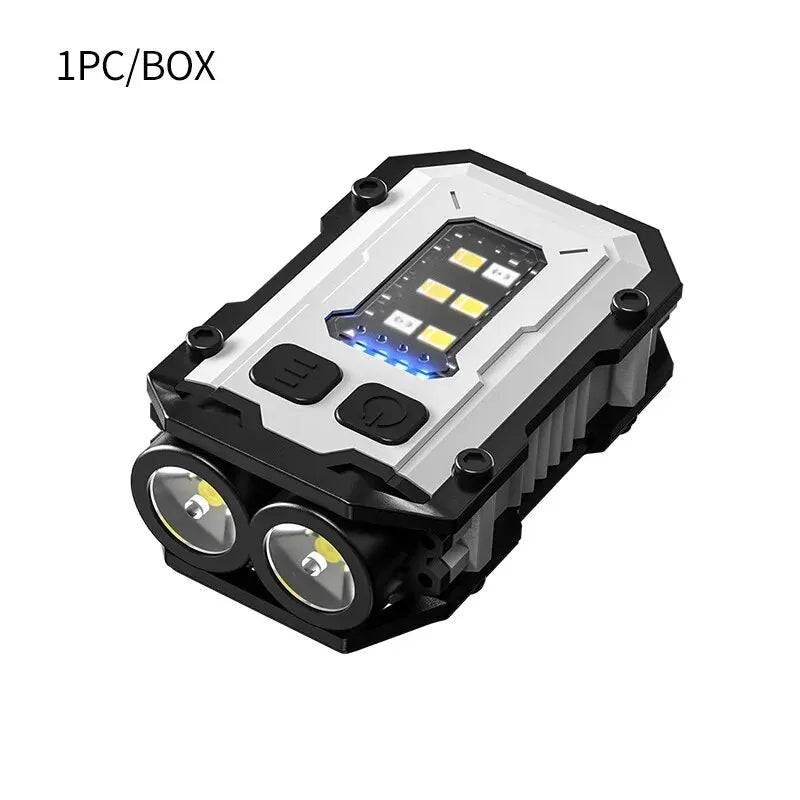 Super Bright Powerful Pocket Torch Light LED Multifunctional Linterna Magnetic COB LED EDC Mini Keychain Flashlight Rechargeable &ndash; Ultra-Bright LED Power White 1