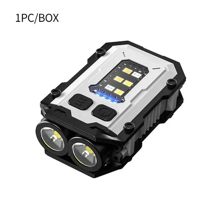 Super Bright Powerful Pocket Torch Light LED Multifunctional Linterna Magnetic COB LED EDC Mini Keychain Flashlight Rechargeable &ndash; Ultra-Bright LED Power White 1