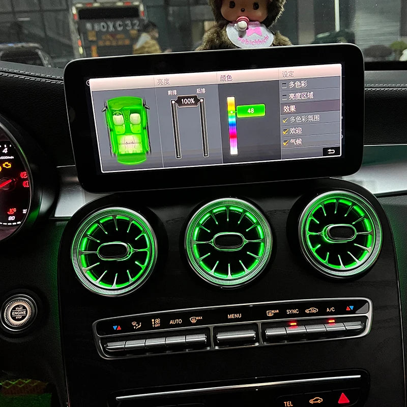 Mercedes Benz W205 W213 GLC Zračni Ventil Ambientne LED Svetlobne Trake ABS