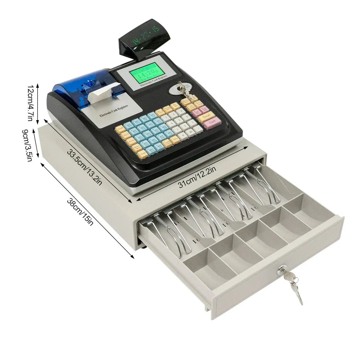Electronic Cash Register 48keys LED - Dual Screen Display black / france