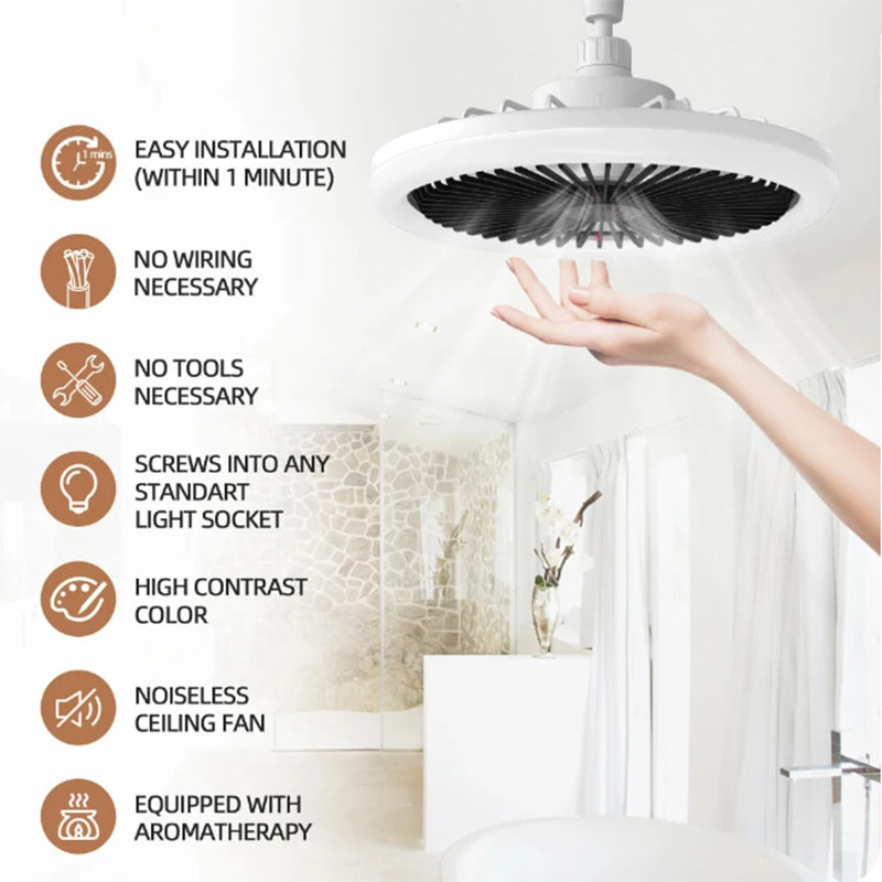 Rotatable 3in1 Ceiling Fan Light E27 LED &ndash; Remote Controlled