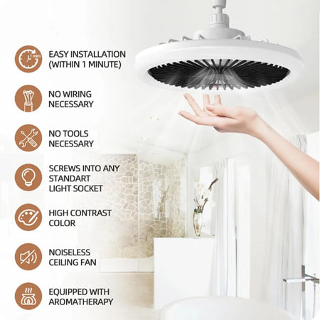 Rotatable 3in1 Ceiling Fan Light E27 LED &ndash; Remote Controlled