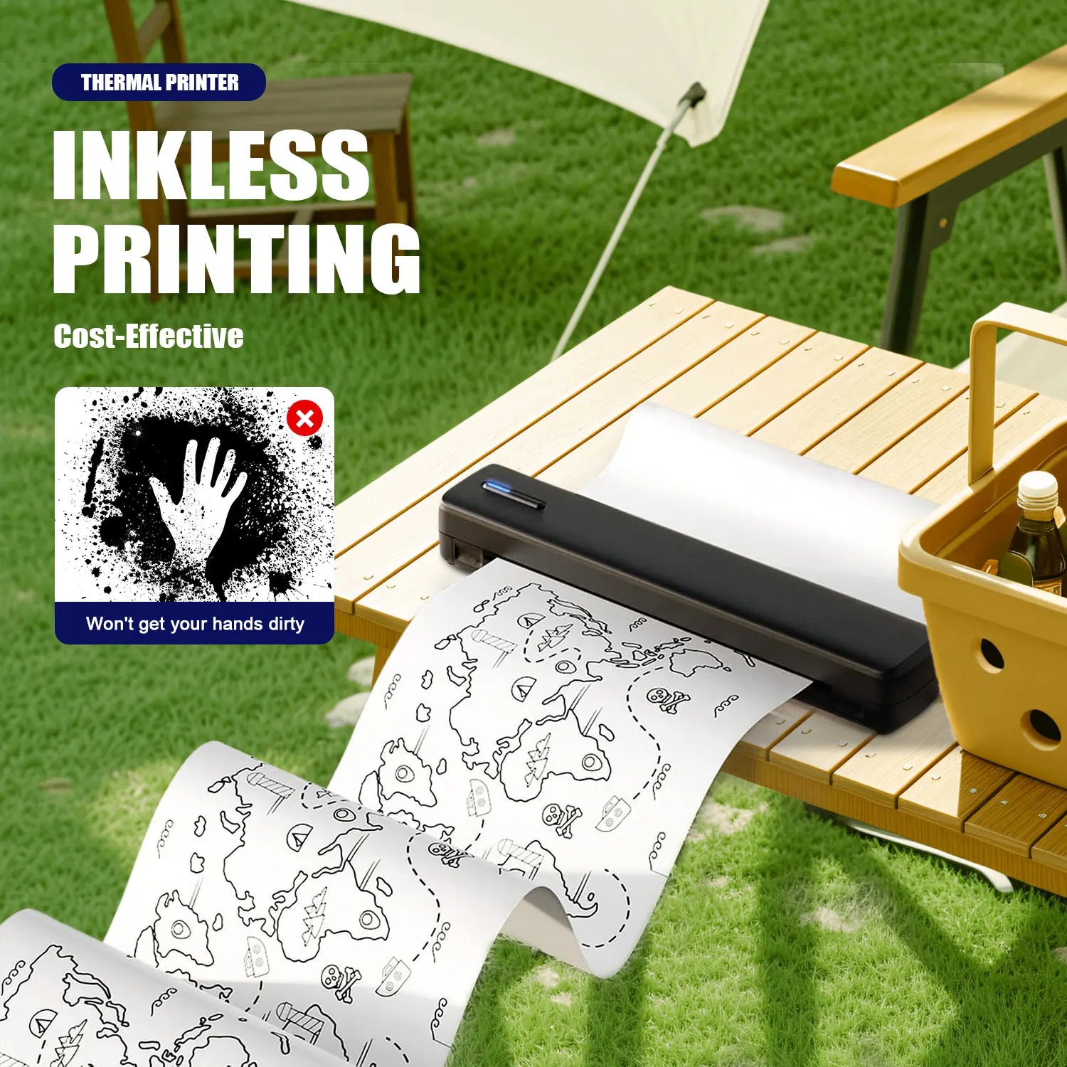 Portable A4 Thermal Printer &ndash; Bluetooth and App Connectivity