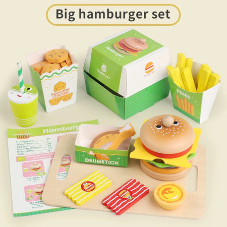 Kids Kitchen Playset &ndash; Wooden Pretend Food For Kids NB365C3