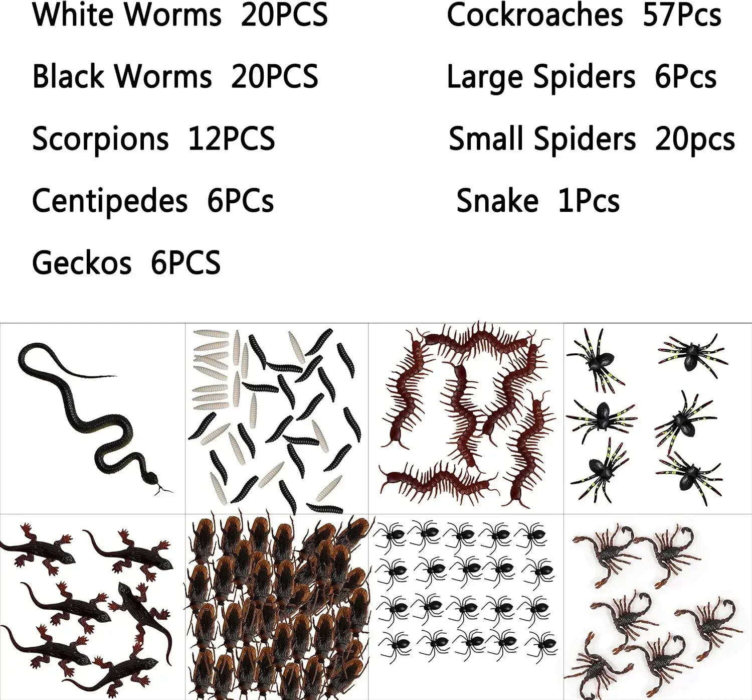 148Pcs Halloween Fake Insect Set &ndash; Realistic Insect Props