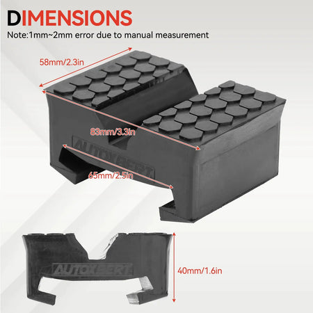 Car Slotted Lift Jack Stand Rubber Pad Saddle Adapter for All-in-One Frame Rail Pinch Lifting Repair Tools Safety Grip Pads by InterCyprus Trading Ltd