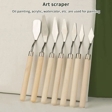 7Pcs Stainless Steel Oil Painting Knives Set &ndash; Mixing Knives