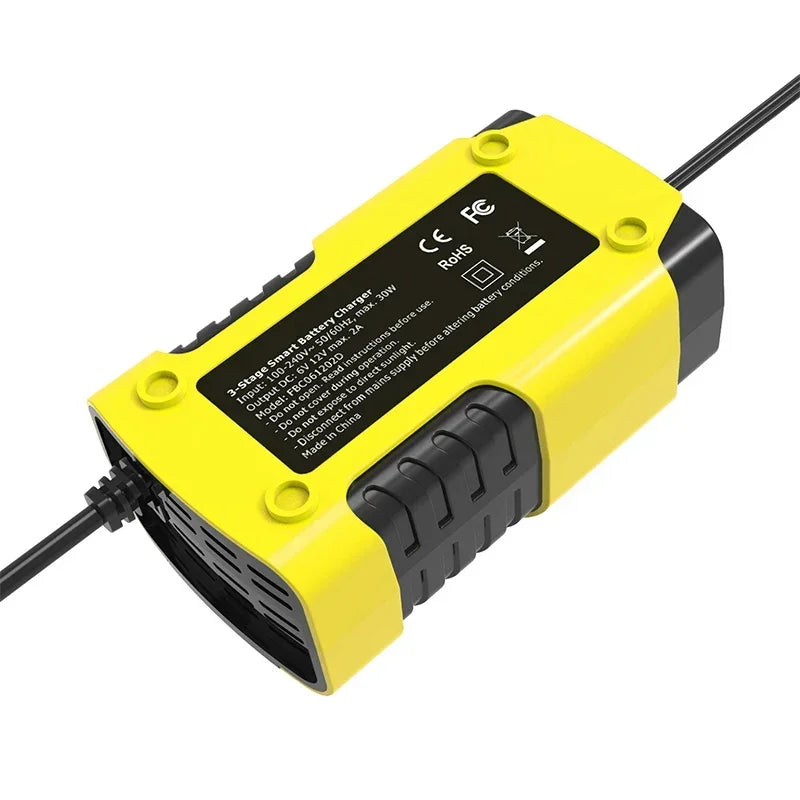 Automatic 2A Car Battery Charger &ndash; 3-Stage Auto Charge