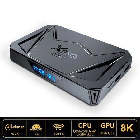 X96Q PRO+ Smart TV Box &ndash; 8K Decoding, Android 14, WiFi 6